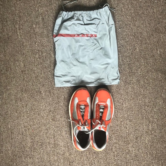 Prada Shoes - Prada women’s mesh & patent leather sneakers